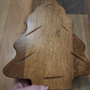 Wooden Christmas Plate/Spreader Tree, Trivet/Hot Pad by Made Market, NWT